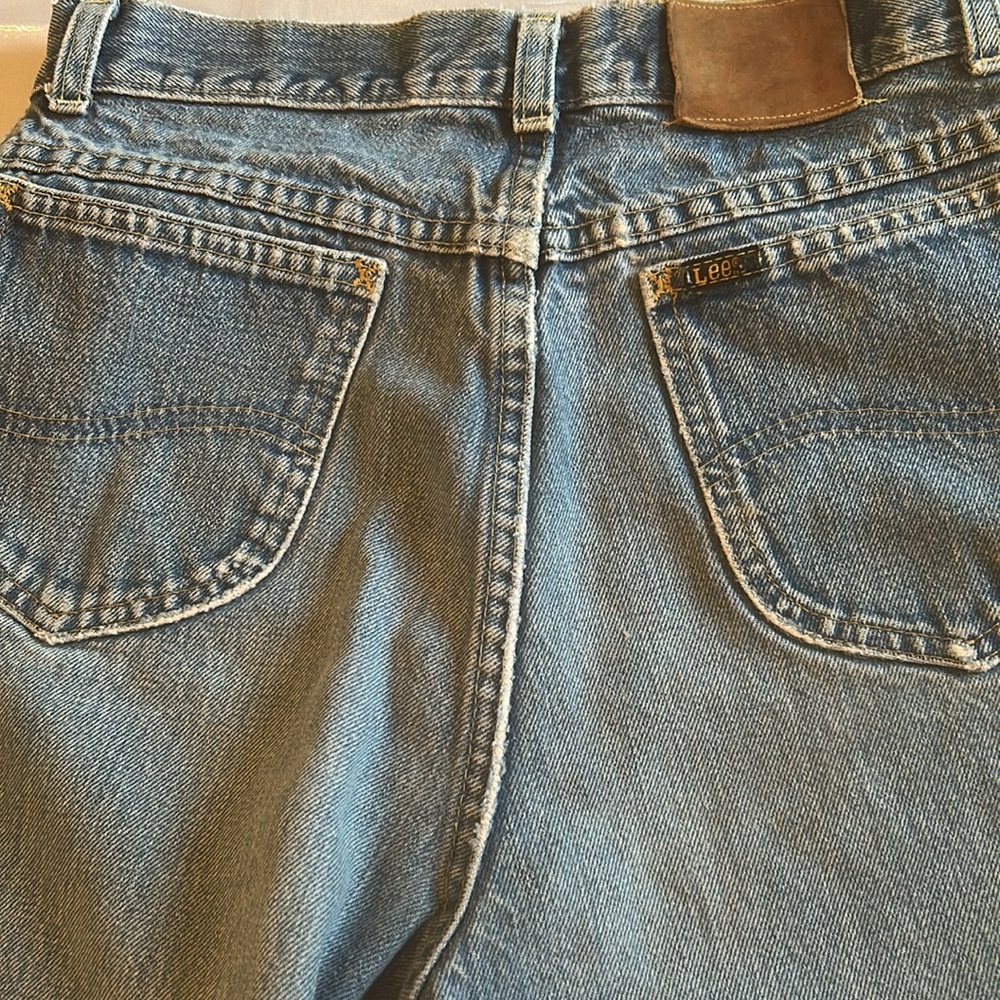 Lee vintage denim shorts junior sz 11 women 2/4 frayed 90s blue boho hippie USA - Picture 14 of 16